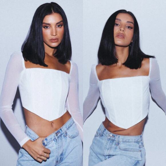 Princess Polly Beverly Top Mesh Date Night Cocktail Gala US‎ 0 - Picture 1 of 4